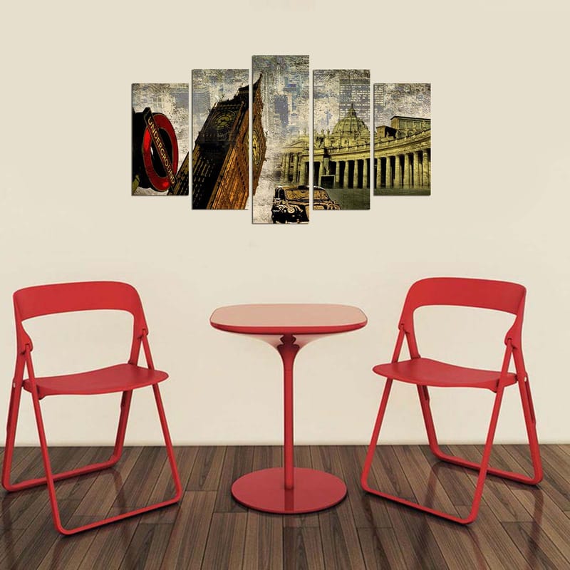 Koristeellinen MDF-maalaus 5-os 20x60 cm - Monivärinen - Sisustustuotteet - Taulu & taide - Canvas-taulu