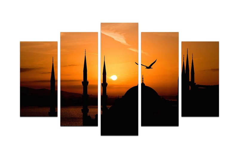 Koristeellinen MDF-maalaus 5-os 20x60 cm, Monivärinen