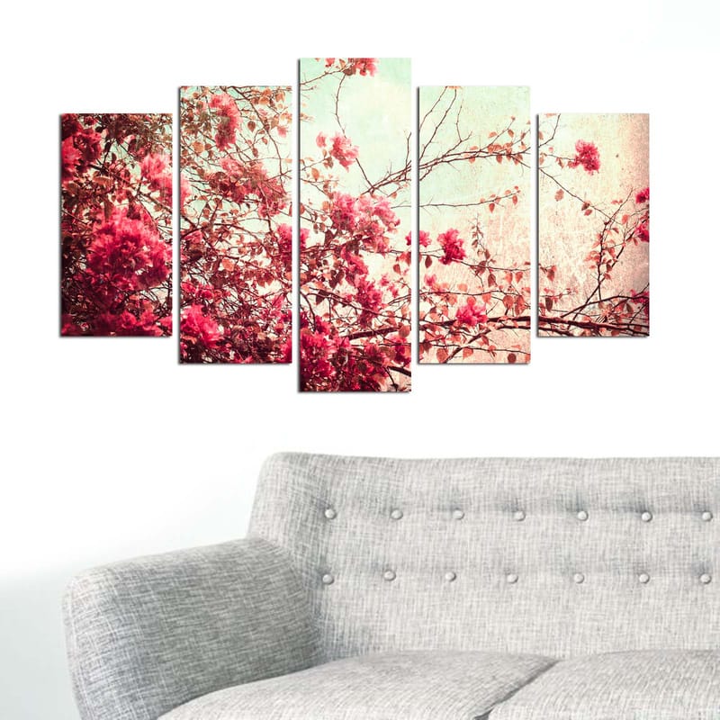 Koristeellinen MDF-maalaus 5-os 20x60 cm - Monivärinen - Sisustustuotteet - Taulu & taide - Canvas-taulu