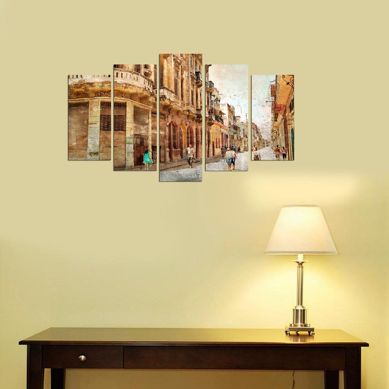 Koristeellinen MDF-maalaus 5-os 20x60 cm - Monivärinen - Sisustustuotteet - Taulu & taide - Canvas-taulu