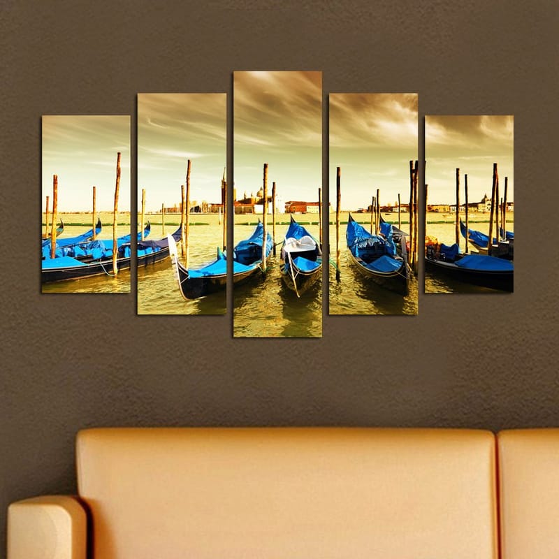 Koristeellinen MDF-maalaus 5-os 20x60 cm - Monivärinen - Sisustustuotteet - Taulu & taide - Canvas-taulu