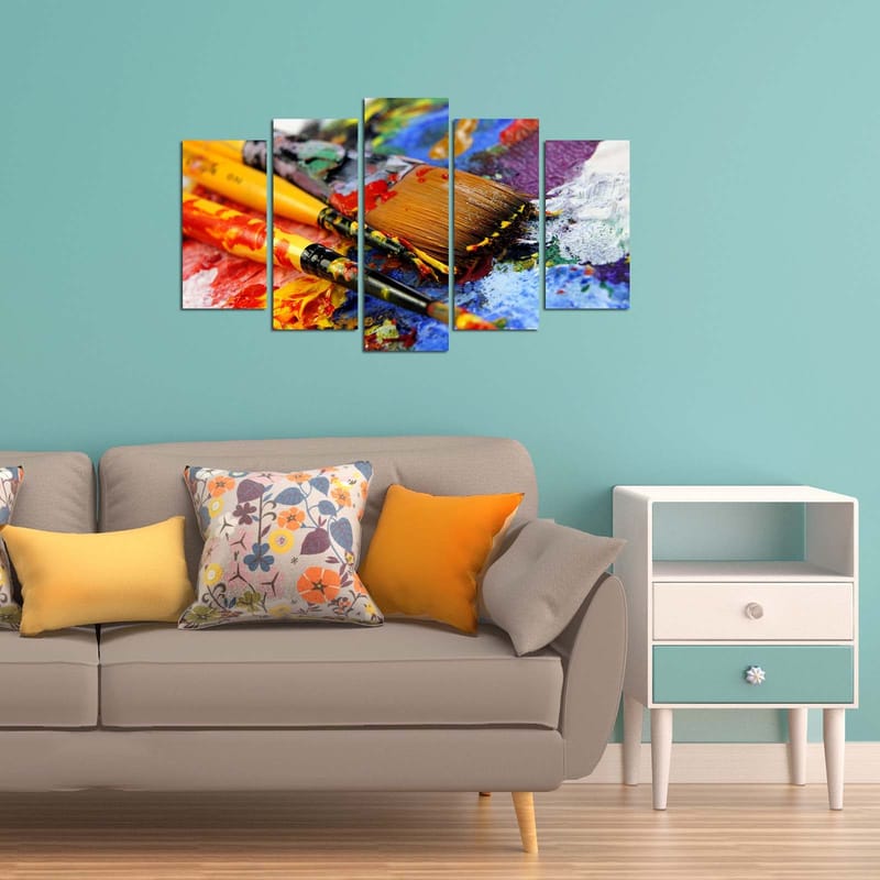 Koristeellinen MDF-maalaus 5-os 20x60 cm - Monivärinen - Sisustustuotteet - Taulu & taide - Canvas-taulu