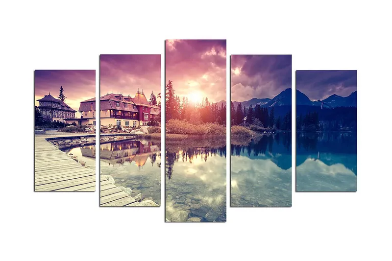 Koristeellinen MDF-maalaus 5-os 20x60 cm, Monivärinen