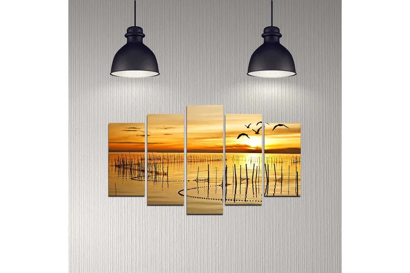 Koristeellinen MDF-maalaus 5-os 20x60 cm - Monivärinen - Sisustustuotteet - Taulu & taide - Canvas-taulu