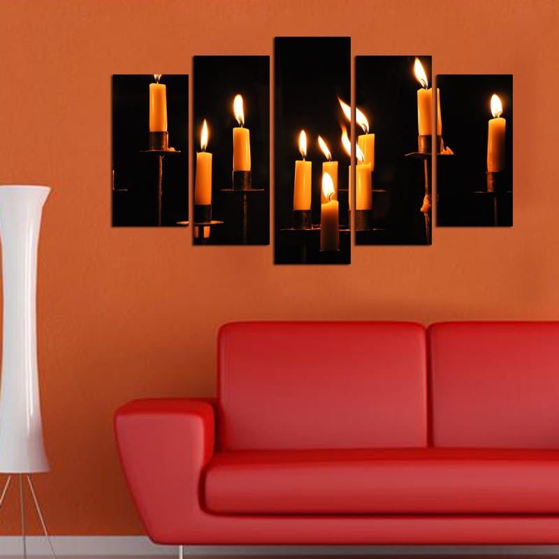 Koristeellinen MDF-maalaus 5-os 20x60 cm - Monivärinen - Sisustustuotteet - Taulu & taide - Canvas-taulu