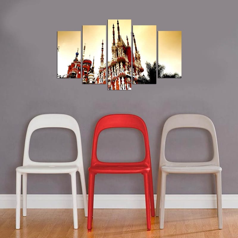 Koristeellinen MDF-maalaus 5-os 20x60 cm - Monivärinen - Sisustustuotteet - Taulu & taide - Canvas-taulu