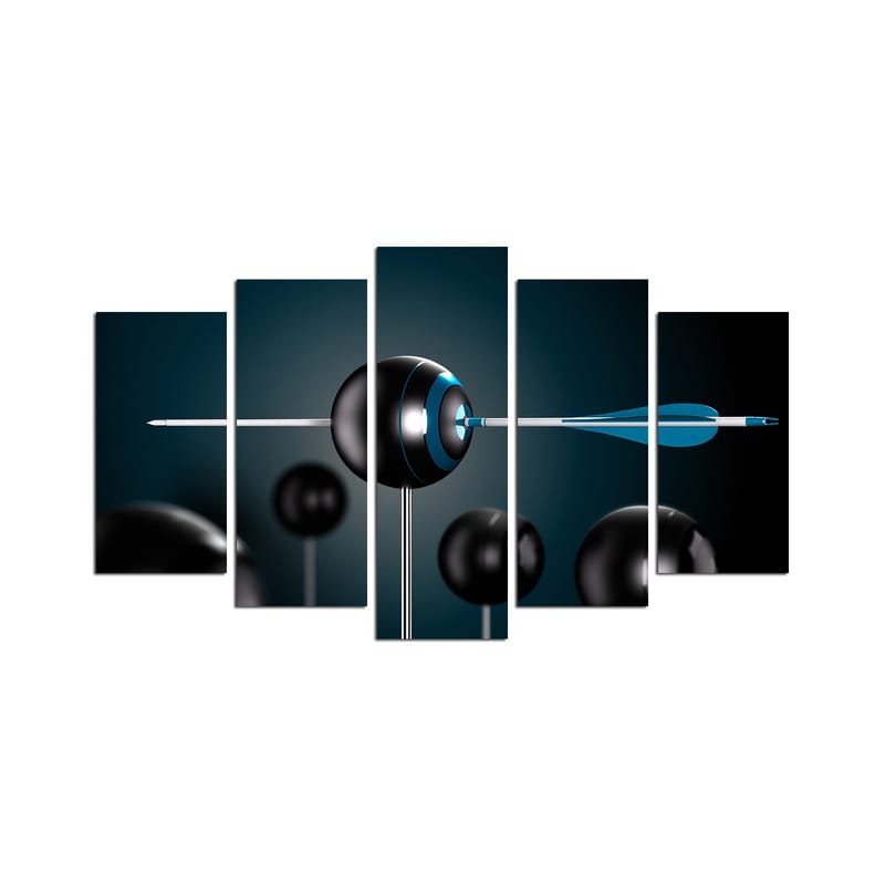 Koristeellinen MDF-maalaus 5-os 20x60 cm, Monivärinen