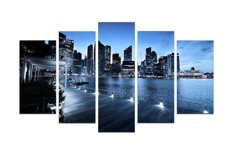 Koristeellinen MDF-maalaus 5-os 20x60 cm, Monivärinen