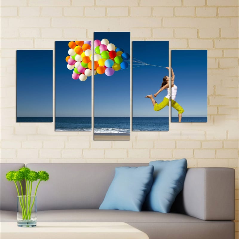 Koristeellinen MDF-maalaus 5-os 20x60 cm - Monivärinen - Sisustustuotteet - Taulu & taide - Canvas-taulu