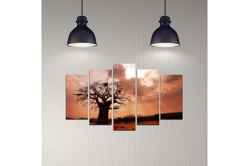 Koristeellinen MDF-maalaus 5-os 20x60 cm - Monivärinen - Sisustustuotteet - Taulu & taide - Canvas-taulu