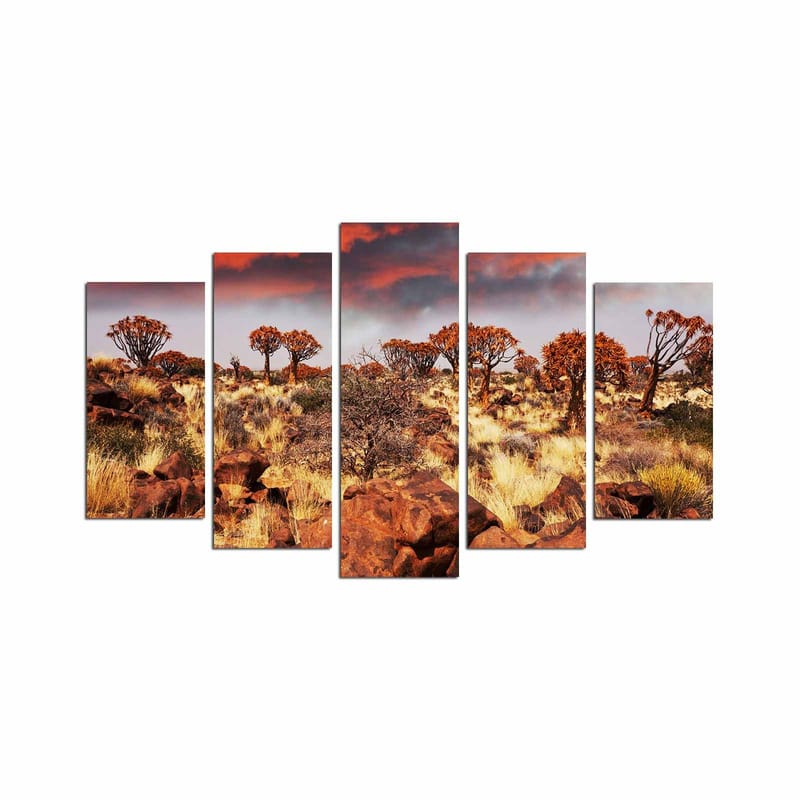 Koristeellinen MDF-maalaus 5-os 20x60 cm, Monivärinen