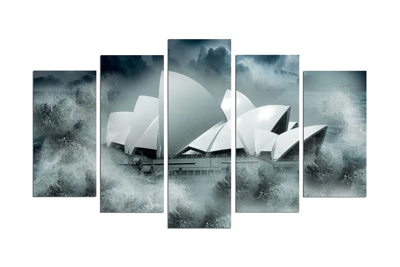 Koristeellinen MDF-maalaus 5-os 20x60 cm, Monivärinen