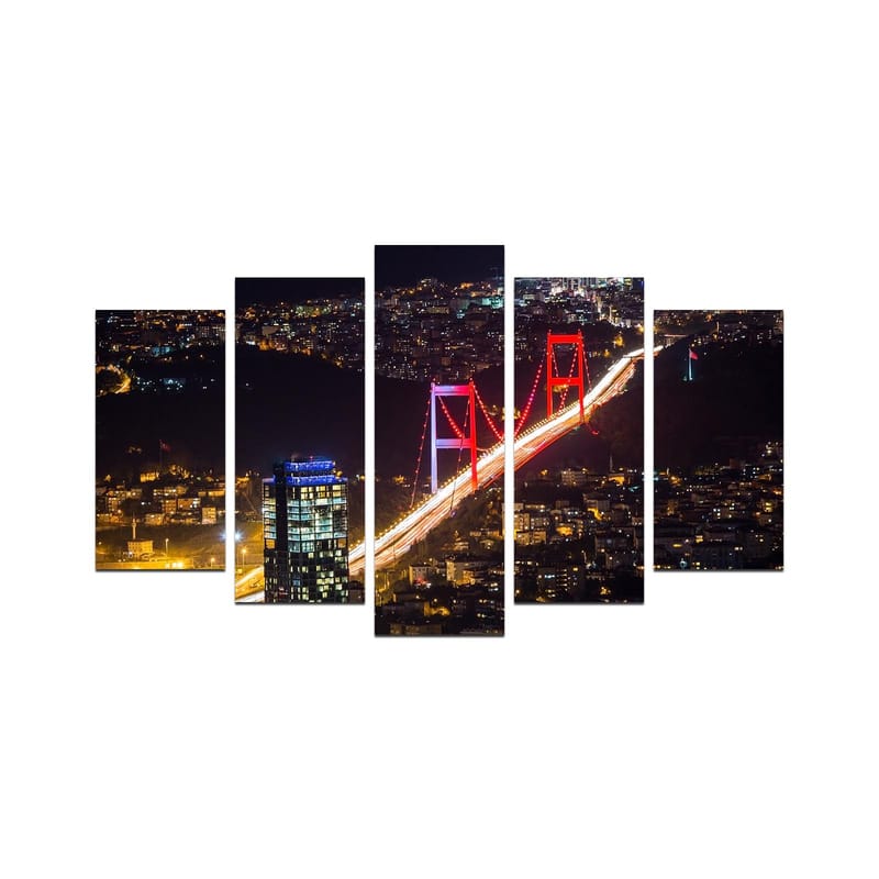 Koristeellinen MDF-maalaus 5-os 20x60 cm, Monivärinen