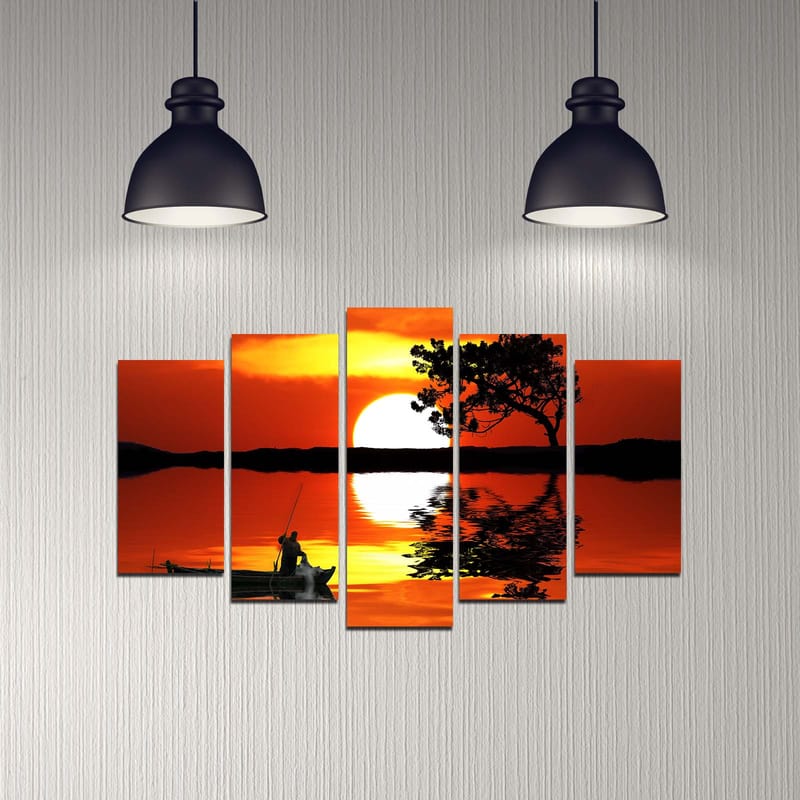 Koristeellinen MDF-maalaus 5-os 20x60 cm - Monivärinen - Sisustustuotteet - Taulu & taide - Canvas-taulu