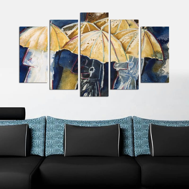 Koristeellinen MDF-maalaus 5-os 20x60 cm - Monivärinen - Sisustustuotteet - Taulu & taide - Canvas-taulu