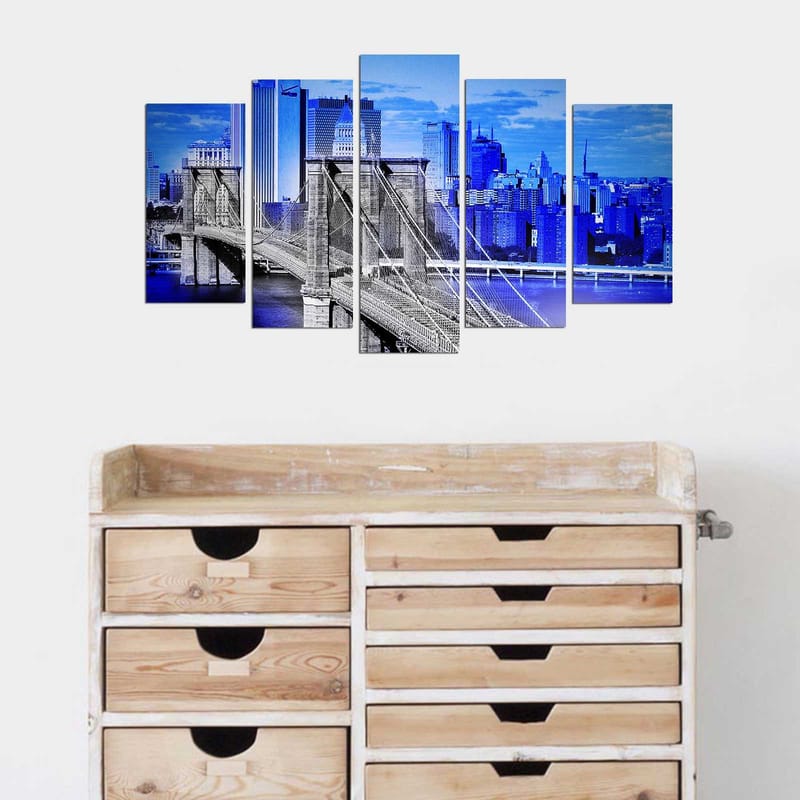 Koristeellinen MDF-maalaus 5-os 20x60 cm - Monivärinen - Sisustustuotteet - Taulu & taide - Canvas-taulu