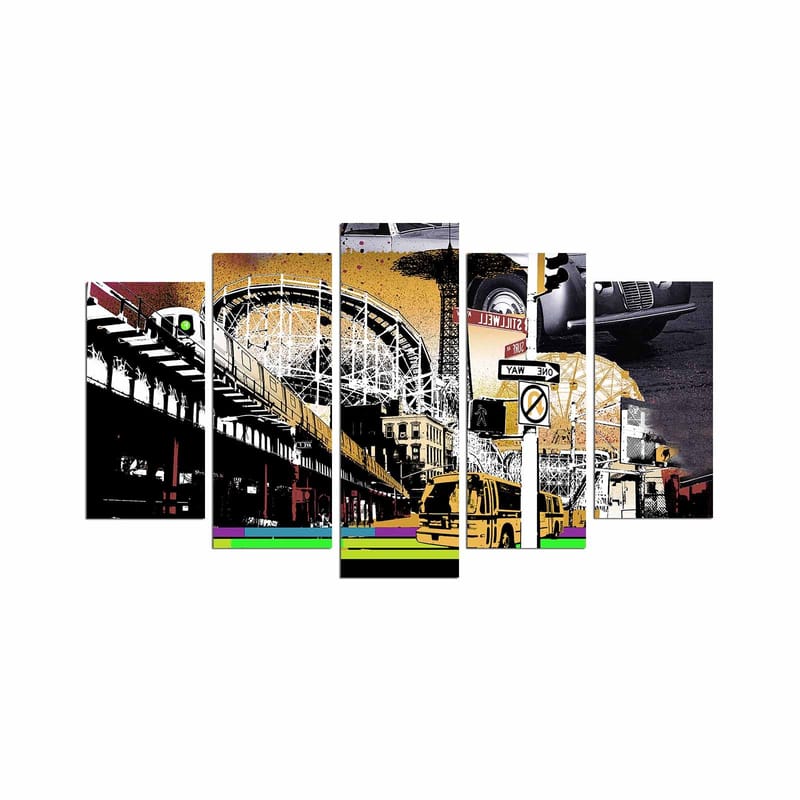 Koristeellinen MDF-maalaus 5-os 20x60 cm, Monivärinen