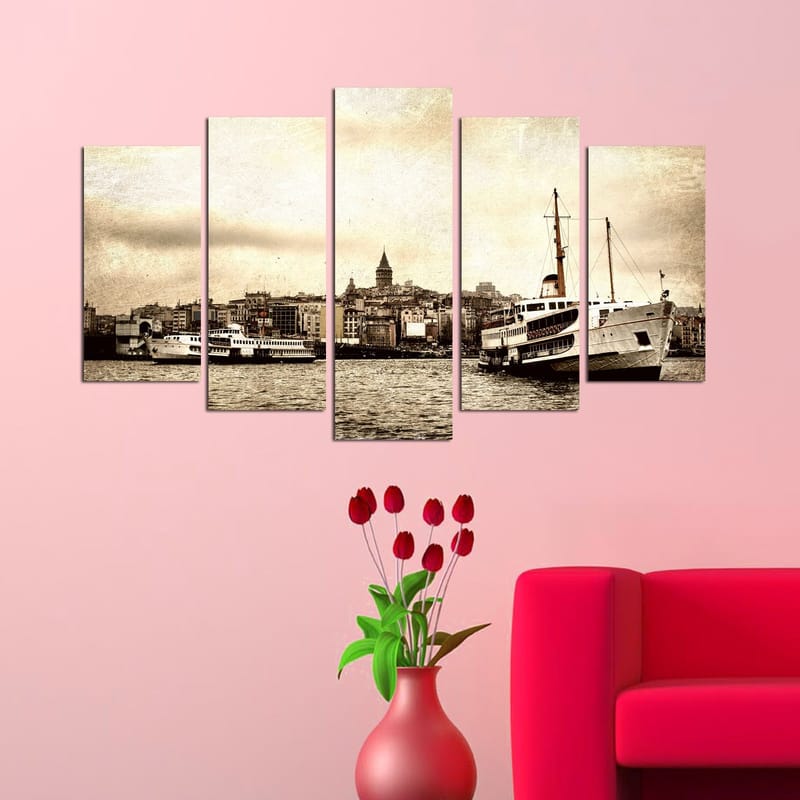 Koristeellinen MDF-maalaus 5-os 20x60 cm - Monivärinen - Sisustustuotteet - Taulu & taide - Canvas-taulu
