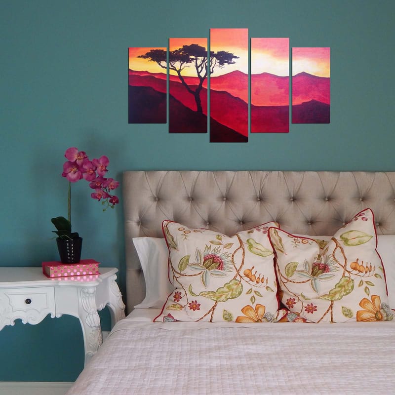 Koristeellinen MDF-maalaus 5-os 20x60 cm - Monivärinen - Sisustustuotteet - Taulu & taide - Canvas-taulu