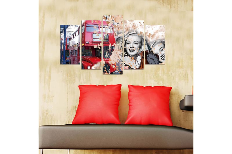 Koristeellinen MDF-maalaus 5-os 20x60 cm - Monivärinen - Sisustustuotteet - Taulu & taide - Canvas-taulu