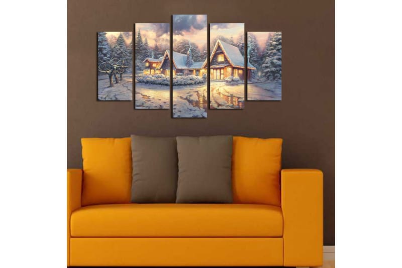 Koristeellinen MDF-maalaus 5-os 20x60 cm - Monivärinen - Sisustustuotteet - Taulu & taide - Canvas-taulu