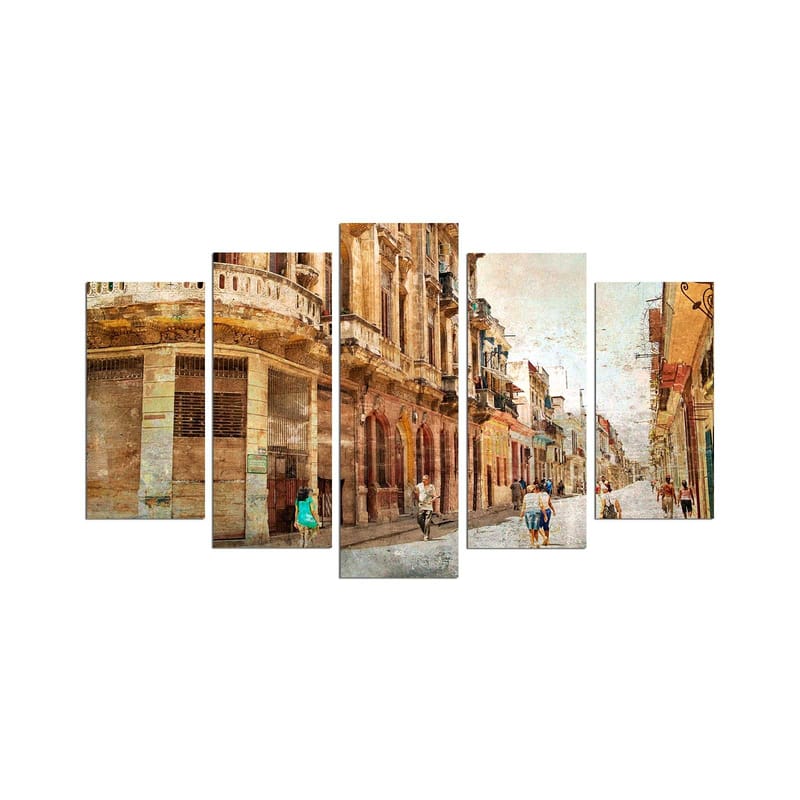 Koristeellinen MDF-maalaus 5-os 20x60 cm, Monivärinen