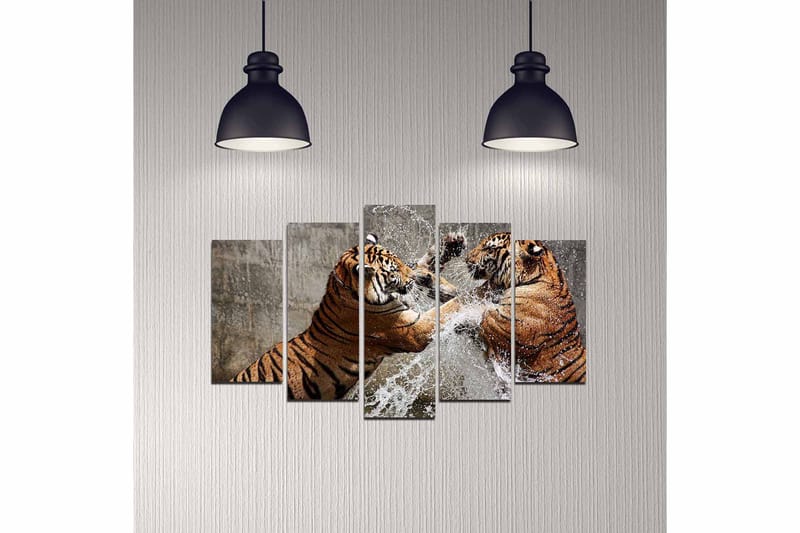 Koristeellinen MDF-maalaus 5-os 20x60 cm - Monivärinen - Sisustustuotteet - Taulu & taide - Canvas-taulu