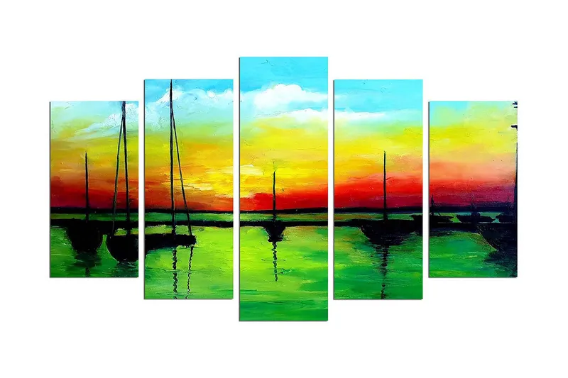 Koristeellinen MDF-maalaus 5-os 20x60 cm, Monivärinen