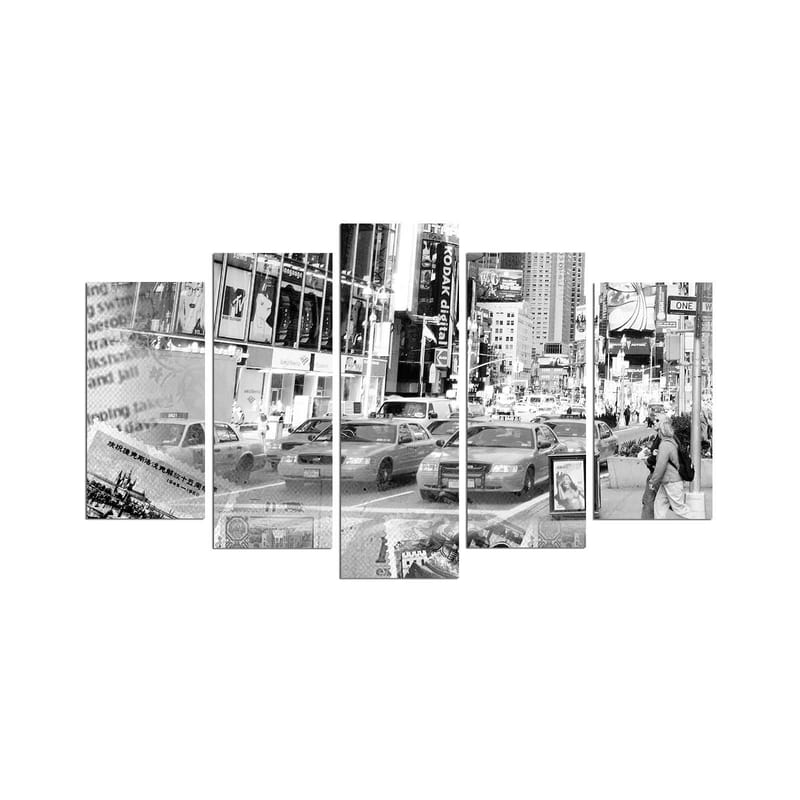 Koristeellinen MDF-maalaus 5-os 20x60 cm, Monivärinen