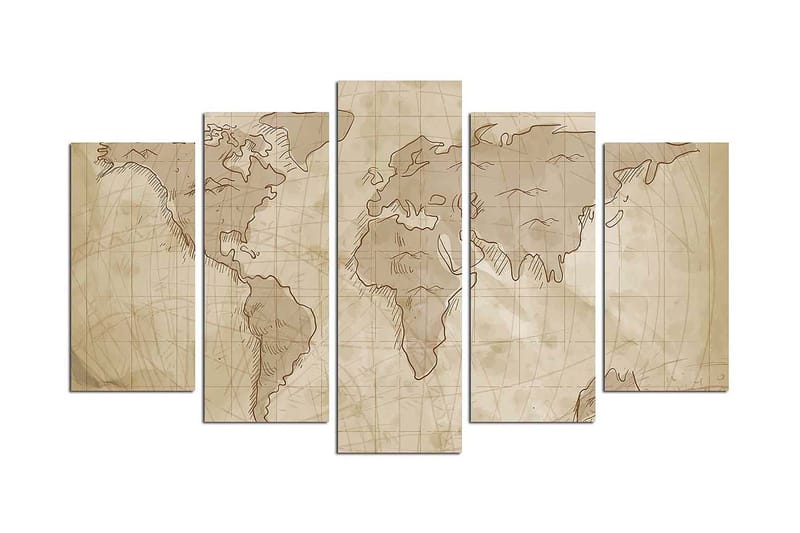 Koristeellinen MDF-maalaus 5-os 20x60 cm, Monivärinen