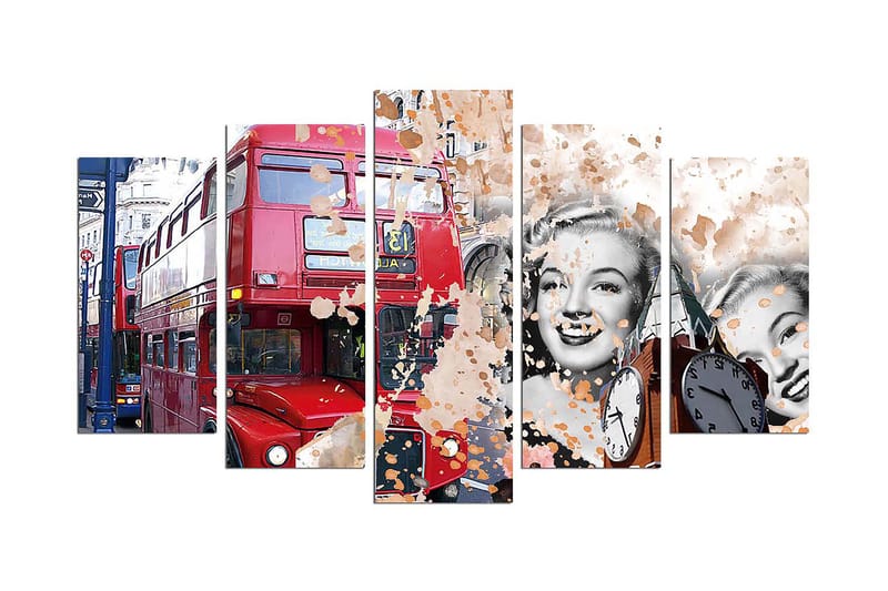 Koristeellinen MDF-maalaus 5-os 20x60 cm, Monivärinen