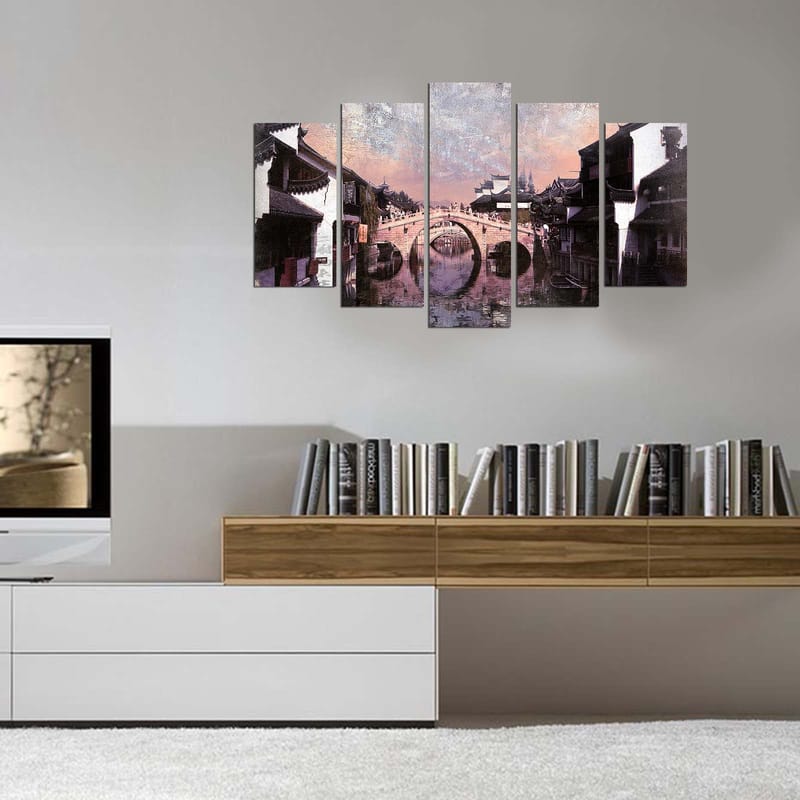 Koristeellinen MDF-maalaus 5-os 20x60 cm - Monivärinen - Sisustustuotteet - Taulu & taide - Canvas-taulu