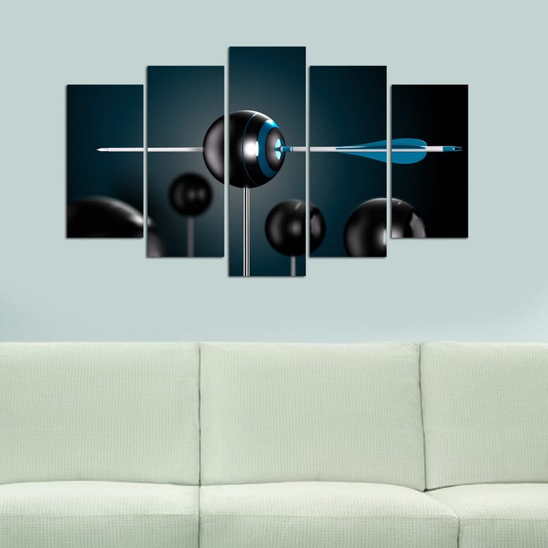 Koristeellinen MDF-maalaus 5-os 20x60 cm - Monivärinen - Sisustustuotteet - Taulu & taide - Canvas-taulu