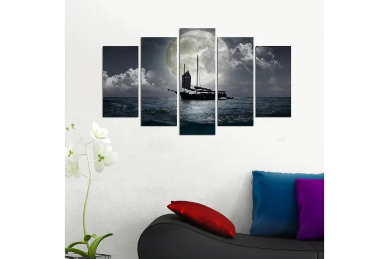 Koristeellinen MDF-maalaus 5-os 20x60 cm - Monivärinen - Sisustustuotteet - Taulu & taide - Canvas-taulu