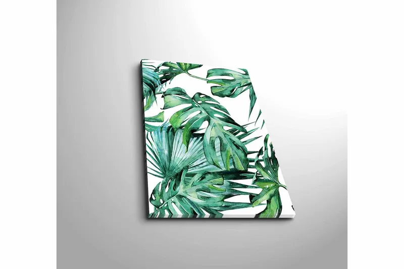 Pieni canvas-taulu 28x38 cm - Rehevä lehvästö ja trooppiset kasvit - Tummanvihreä / Vaaleanvihreä - Sisustustuotteet - Taulu & taide - Canvas-taulu