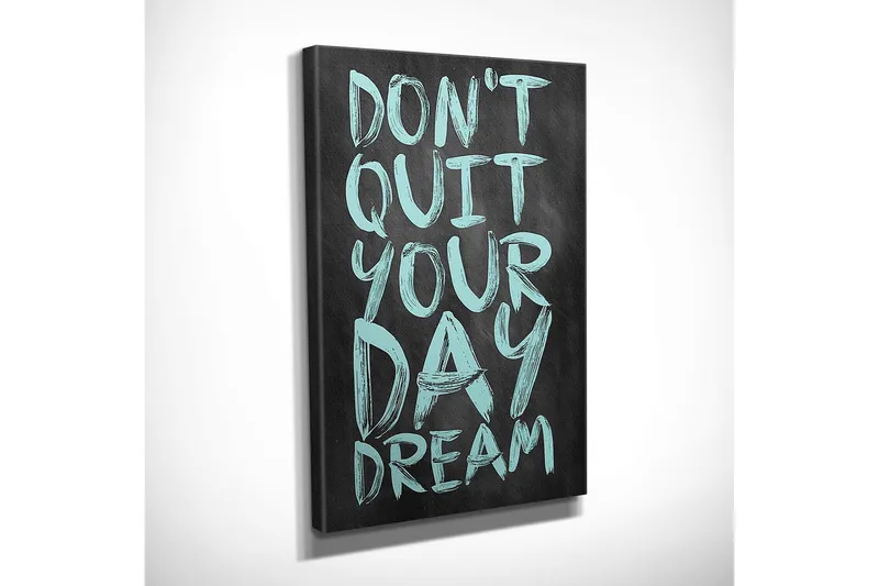 Pieni canvas-taulu 30x40 cm - Inspiroiva sitaatti käsin kirjoitetulla tyylillä - Musta / Vaaleansininen - Sisustustuotteet - Taulu & taide - Canvas-taulu