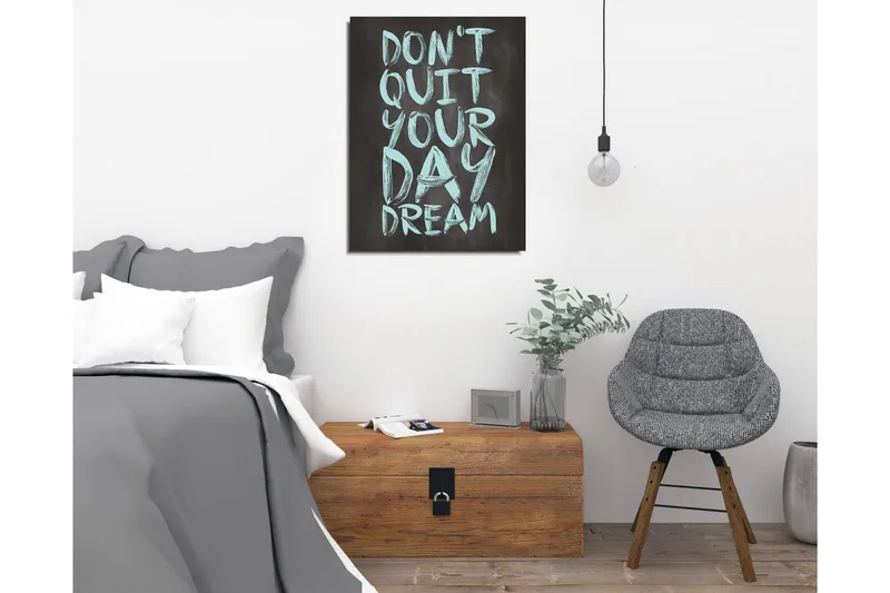 Pieni canvas-taulu 30x40 cm - Inspiroiva sitaatti käsin kirjoitetulla tyylillä - Musta / Vaaleansininen - Sisustustuotteet - Taulu & taide - Canvas-taulu