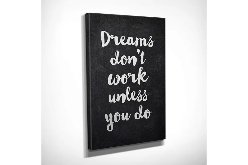 Pieni canvas-taulu 30x40 cm - Inspiroiva sitaatti käsin kirjoitetulla tyylillä - Musta / Valkoinen - Sisustustuotteet - Taulu & taide - Canvas-taulu