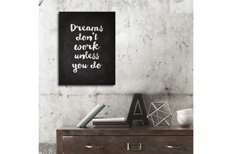 Pieni canvas-taulu 30x40 cm - Inspiroiva sitaatti käsin kirjoitetulla tyylillä - Musta / Valkoinen - Sisustustuotteet - Taulu & taide - Canvas-taulu