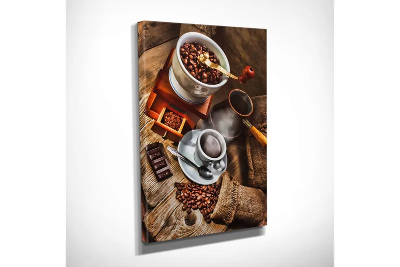 Pieni canvas-taulu 30x40 cm - Kahvi- ja suklaasävellys paahdetuilla kahvipavuilla - Ruskea / Beige / Musta - Sisustustuotteet - Taulu & taide - Canvas-taulu