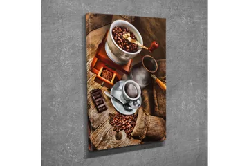 Pieni canvas-taulu 30x40 cm - Kahvi- ja suklaasävellys paahdetuilla kahvipavuilla - Ruskea / Beige / Musta - Sisustustuotteet - Taulu & taide - Canvas-taulu