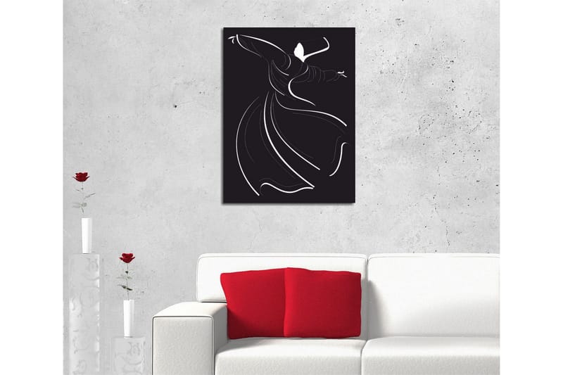 Pieni canvas-taulu 30x40 cm - Tanssiva hahmo abstraktissa tyylissä - Musta / Valkoinen - Sisustustuotteet - Taulu & taide - Canvas-taulu