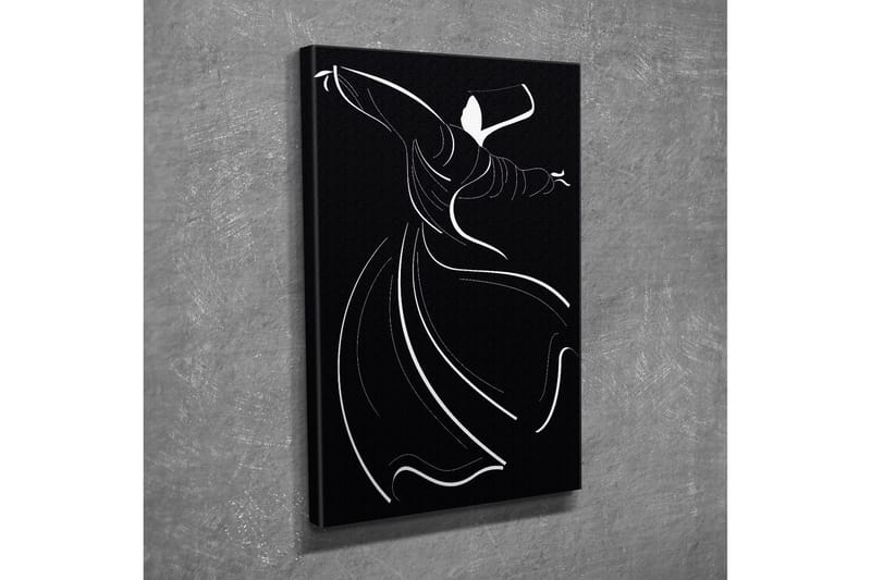 Pieni canvas-taulu 30x40 cm - Tanssiva hahmo abstraktissa tyylissä - Musta / Valkoinen - Sisustustuotteet - Taulu & taide - Canvas-taulu