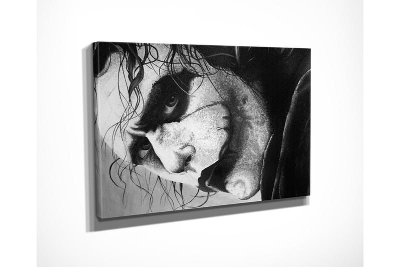 Pieni canvas-taulu 40x30 cm - Intensiivinen muotokuva pelottavasta hahmosta dramaattisine ilmeineen - Musta / Valkoinen / Harmaa - Sisustustuotteet - Taulu & taide - Canvas-taulu