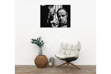 Pieni canvas-taulu 40x30 cm - Kahden puvussa olevan miehen intiimi keskustelu - Musta / Valkoinen - Sisustustuotteet - Taulu & taide - Canvas-taulu