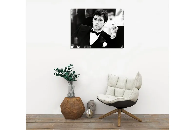 Pieni canvas-taulu 40x30 cm - Muotokuva miehestä smokingissa ja savuke kädessään - Musta / Valkoinen - Sisustustuotteet - Taulu & taide - Canvas-taulu