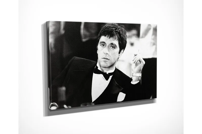 Pieni canvas-taulu 40x30 cm - Muotokuva miehestä smokingissa ja savuke kädessään - Musta / Valkoinen - Sisustustuotteet - Taulu & taide - Canvas-taulu