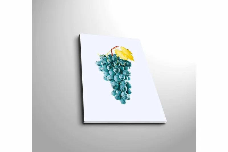 Pieni kangas 28x38 cm - Rypäleterttu keltaisella lehtivarrella - Sininen / Keltainen - Sisustustuotteet - Taulu & taide - Canvas-taulu