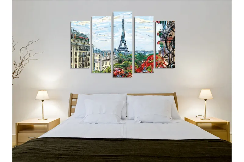 Seinäkoriste Canvas Maalaus 5 osaa - Sisustustuotteet - Taulu & taide - Canvas-taulu