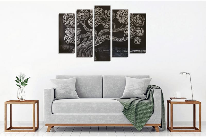 Seinäkoriste Canvas Maalaus 5 osaa - Sisustustuotteet - Taulu & taide - Canvas-taulu
